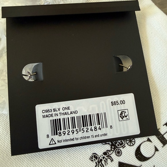 Coach Silver Chain Hoop Earrings - Picture 3 of 3